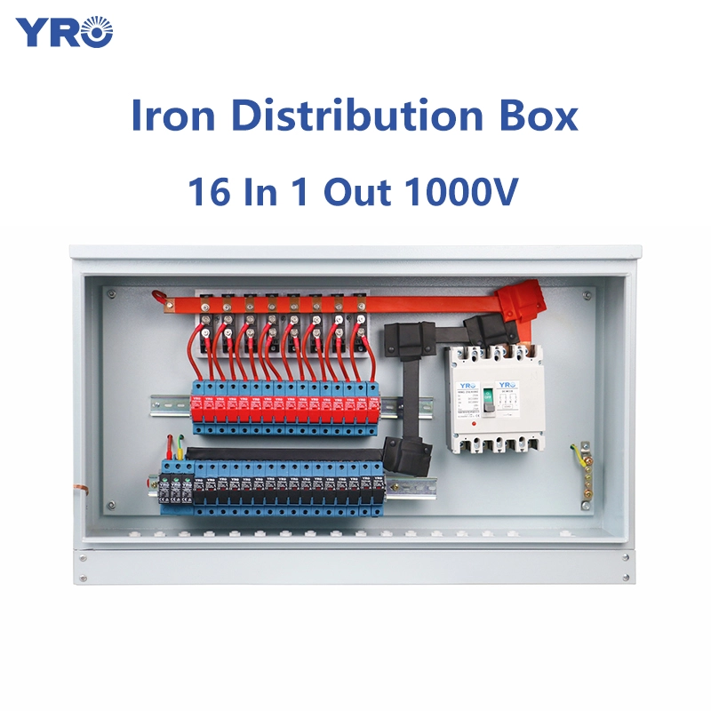 16 en 1 OUT 1000V DC Caja de distribución de hierro
