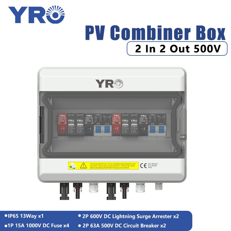 Caja de distribución solar 2 en 1 de salida de 500 V CC
