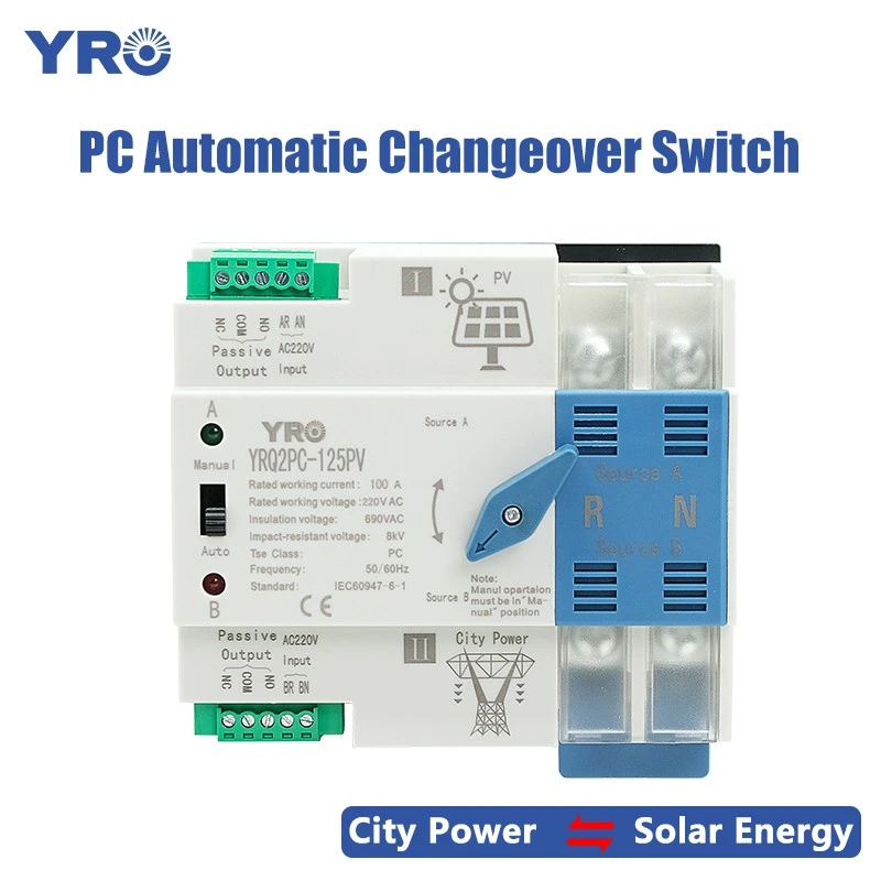 2P 125A 220V Tipo de inversor PC solar ATS