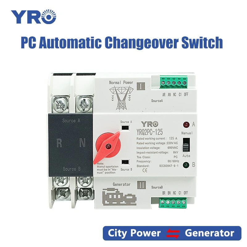 2P 125A Tipo de generador ATS de PC 220V 220V