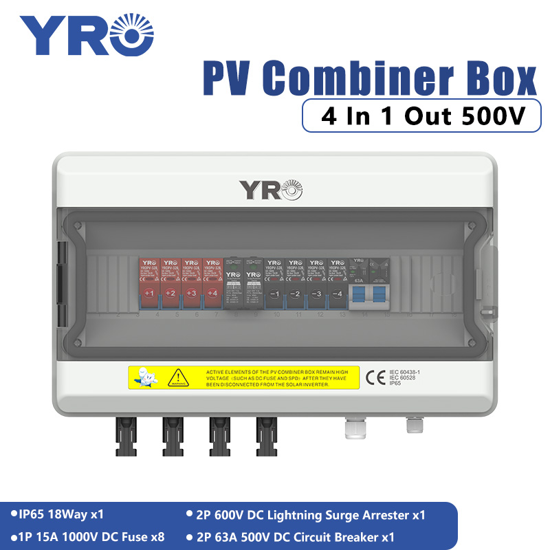 Caja de distribución solar 4 en 1 de salida de 500 V CC
