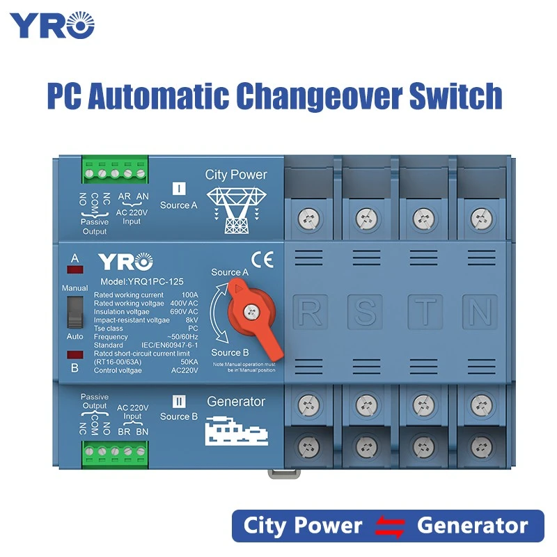 4P 125A 400V Tipo de generador ATS ATS