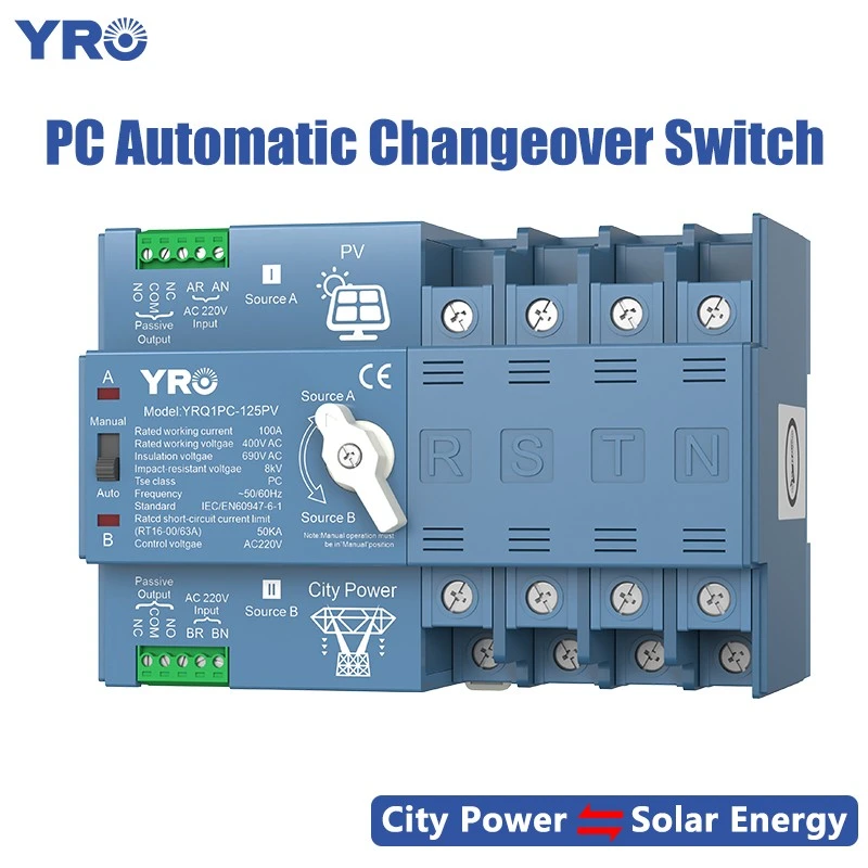 4P 125A 400V Tipo de PV ATS ATS